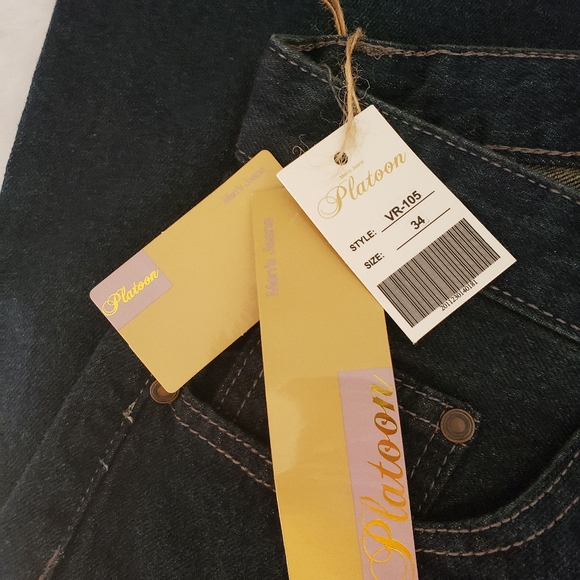 Platoon size 34/32 dark wash straight leg mens jeans New with tags - Picture 6 of 15
